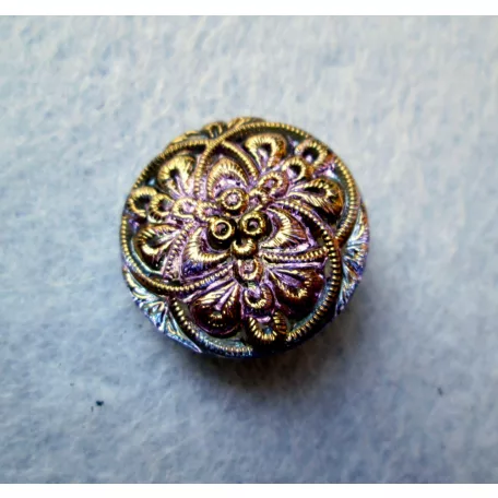 Czech handpainted glass button 22 mm