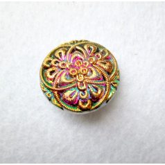 Czech handpainted glass button 22 mm