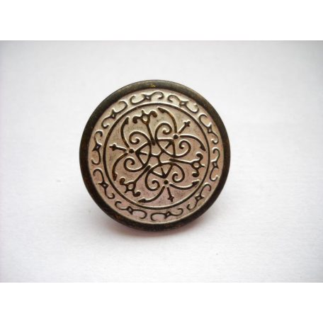 Antique finish metal shank button - 23 mm - bronze