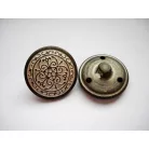Antique finish metal shank button - 23 mm - bronze