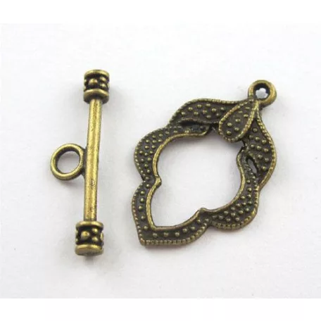 Leaf Toggle clasp - antique silver -26*18 mm
