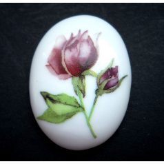 Porcelán kaboson - 40*30 mm - rózsák 9#