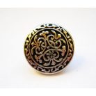 Antique finish metal shank button - 18 mm - silver