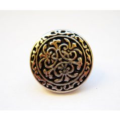 Antique finish metal shank button - 18 mm - silver