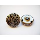 Antique finish metal shank button - 18 mm - silver