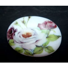 Porcelán kaboson - 40*30 mm - rózsák 8#