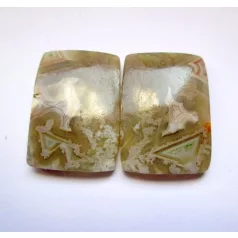 Mexikói csipkeachát kaboson - összeillő pár - 22*16 mm