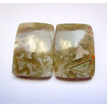 Mexikói csipkeachát kaboson - összeillő pár - 22*16 mm