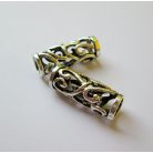 Fémgyöngy - antik ezüst - 30x12 mm - filigrán henger