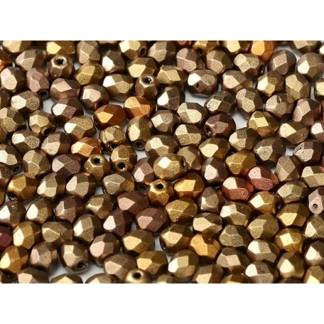Cseh csiszolt gyöngy - 4 mm - Metallic Mix - #01610
