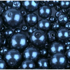 Czech glass pearl - 12 mm - 4 pcs/pack - peacock blue