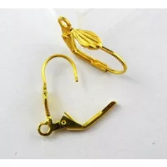 Biztonsági fülbevaló alap - arany 20*12 mm (1 pár)