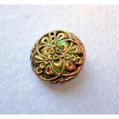 Czech handpainted glass button 22 mm