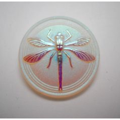 Czech handpainted glass button 30 mm