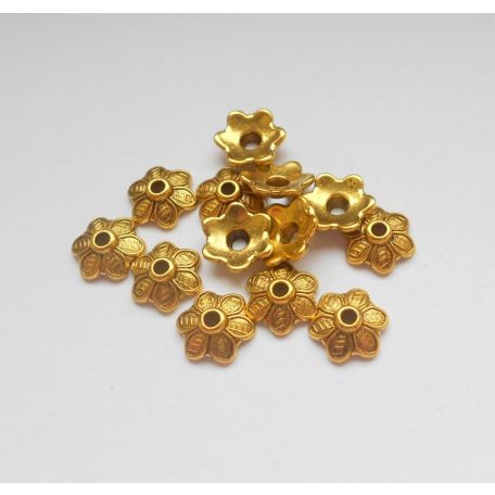 Gyöngykupak - 11*3 mm - antik arany