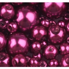 Czech glass pearl - 12 mm - 4 pcs/pack - fuchsia