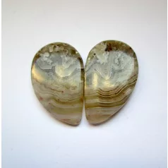 Mexikói csipkeachát kaboson - összeillő pár - 26*16 mm