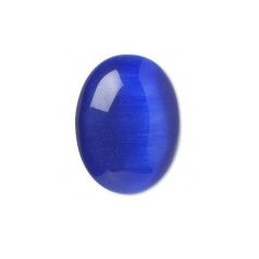 Macskaszem kaboson - 25x18 mm - sötétkék