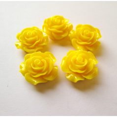 Akril rózsa kaboson -  20 mm - sárga