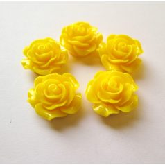 Akril rózsa kaboson -  20 mm - sárga