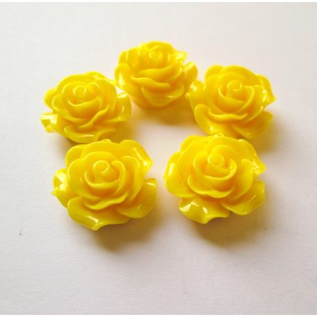 Akril rózsa kaboson -  20 mm - sárga