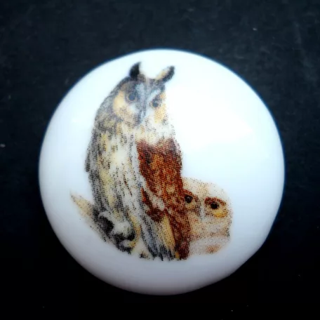 Porcelán kaboson - 30 mm - baglyok 2#