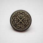 Antique finish metal shank button - 15 mm - patina
