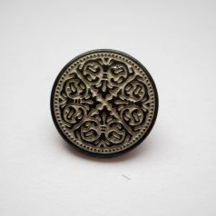 Antique finish metal shank button - 15 mm - patina
