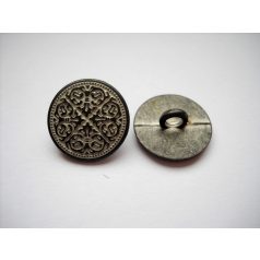 Antique finish metal shank button - 15 mm - patina