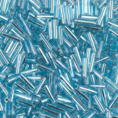 Miyuki Bugle 3 mm - Silver Lined Aqua - #18