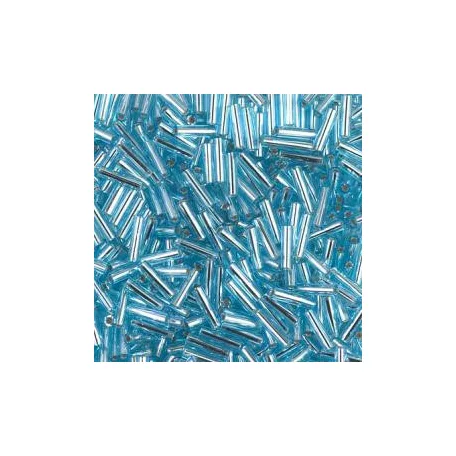 Miyuki Bugle 3 mm - Silver Lined Aqua - #18
