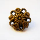 Antique finish metal shank button - 14 mm - bronze