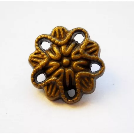 Antique finish metal shank button - 14 mm - bronze