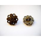 Antique finish metal shank button - 14 mm - bronze