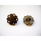 Antique finish metal shank button - 14 mm - bronze