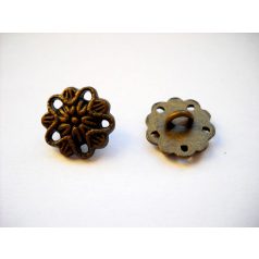 Antique finish metal shank button - 14 mm - bronze