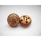 Antique finish metal shank button - 15 mm - patina