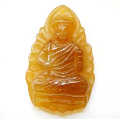Carved buddha pendant bead