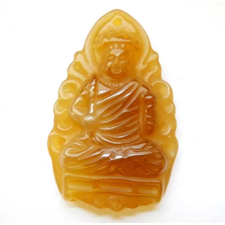 Carved buddha pendant bead