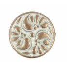 Kerek virágmintás fémgomb - 12 mm - bronz patina