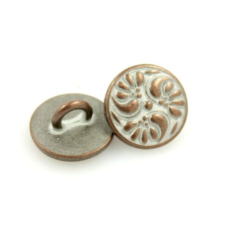 Antique finish metal shank button - 18 mm - bronze