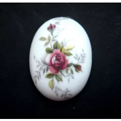 Porcelán kaboson - 40*30 mm - rózsák 1#