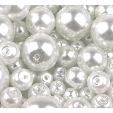 Czech glass pearl - 8 mm - 20 pcs/pack - white
