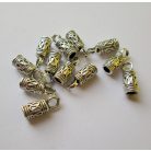 Bőrvég, gyöngykupak - 17x7 mm - antik ezüst 