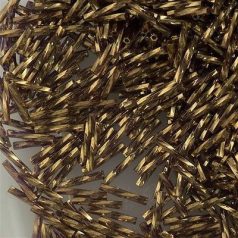   Miyuki 12 mm csavart szalmagyöngy - #1285 -  Gold Antique Tr. Amethyst   - 10 gr