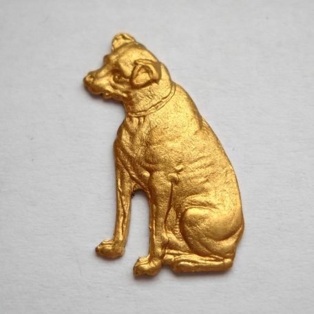 Dog - brass stamping - 25x10 mm
