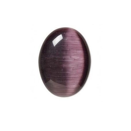 Macskaszem kaboson - 25x18 mm - lila