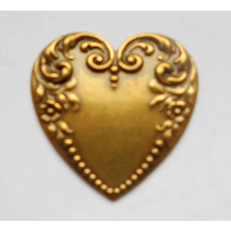 Brass heart stamping - 28x22 mm 