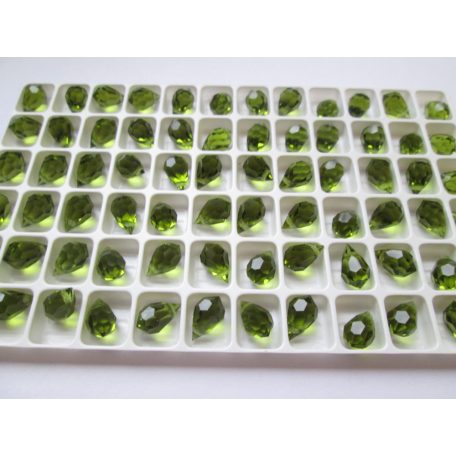 Preciosa kristály briolette - 10x6 mm - olivine