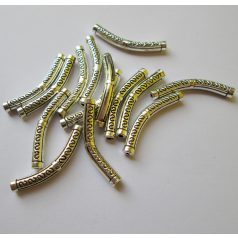 Fémgyöngy - antik ezüst - 37x4 mm - filigrán henger